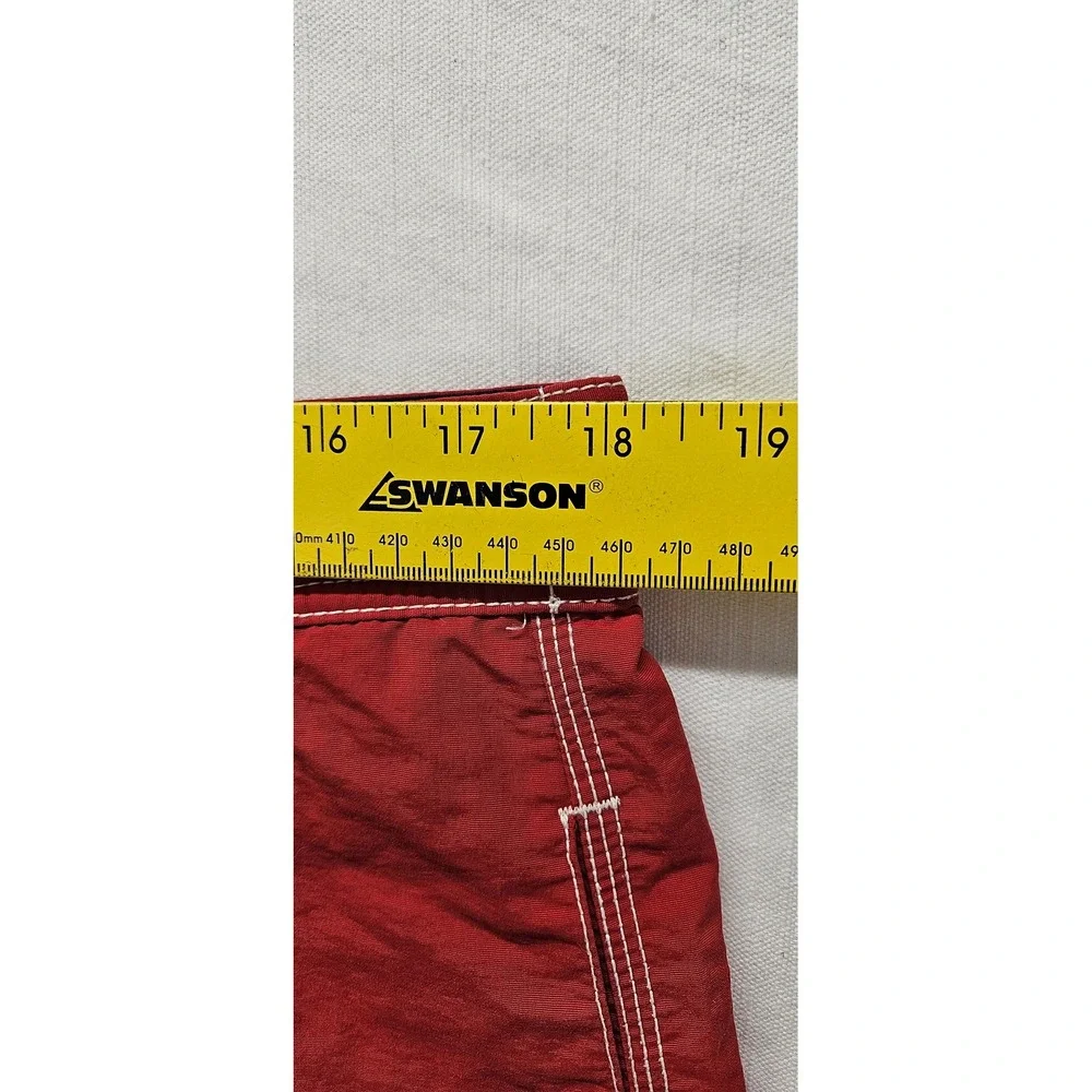 Vtg. Polo Ralph Lauren Mens Red Board Shorts Swim Trunks Cargo Pocket Size Med.